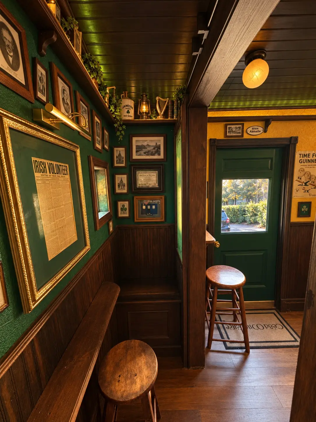 The entrance to The Síbín, doors open and the sign lit